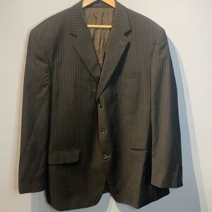 Chaps Brown Pinstripe Blazer 100% Wool